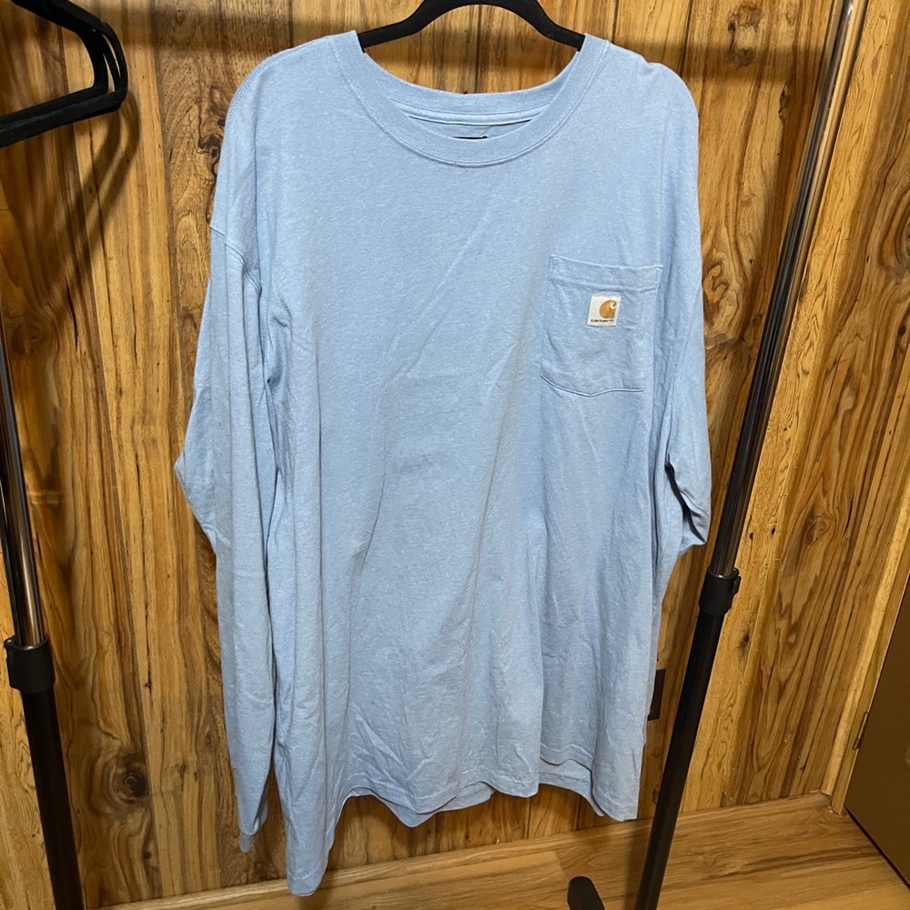 Carhartt Men's Sky Blue Long Sleeve Tee 3xlt